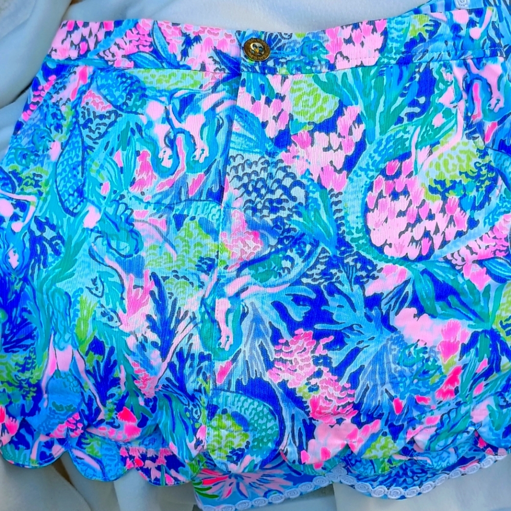 Lilly Pulitzer Multicolor Floral-Print Mini Skirt - Blue, Pink, Green